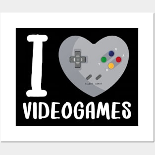 Heart Gaming Old Controller Video Gamer I love VideoGames Posters and Art